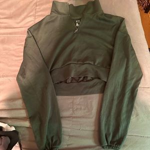 gilly hicks athletic cropped zip sweatshirt